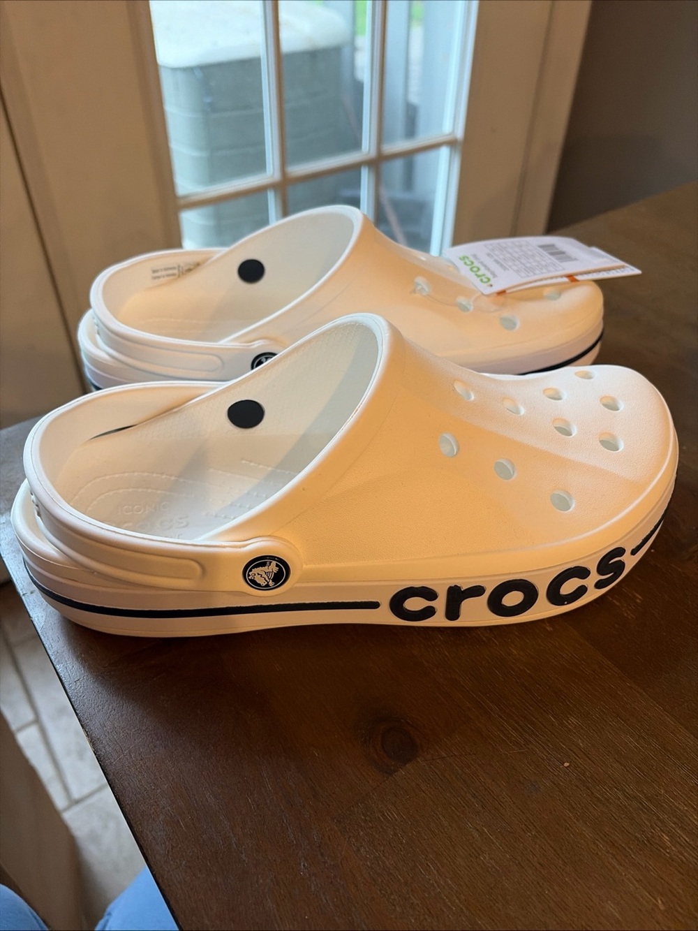 Crocs Classic classic bayaband Sandals nwt new 9 men 11 women white shoes clogs - Picture 3 of 8